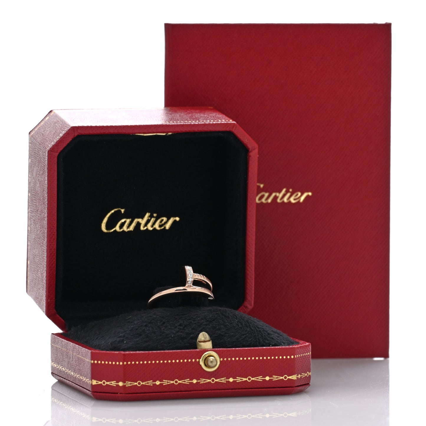 18K Pink Gold Diamond Juste Un Clou Ring 54 6.75