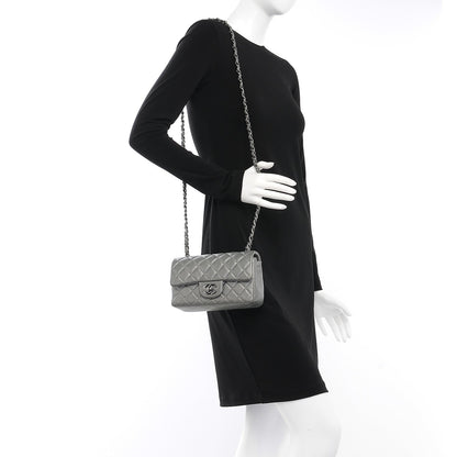 Chanel Metallic Lambskin Quilted Mini Rectangular Flap Silver 2 of 8