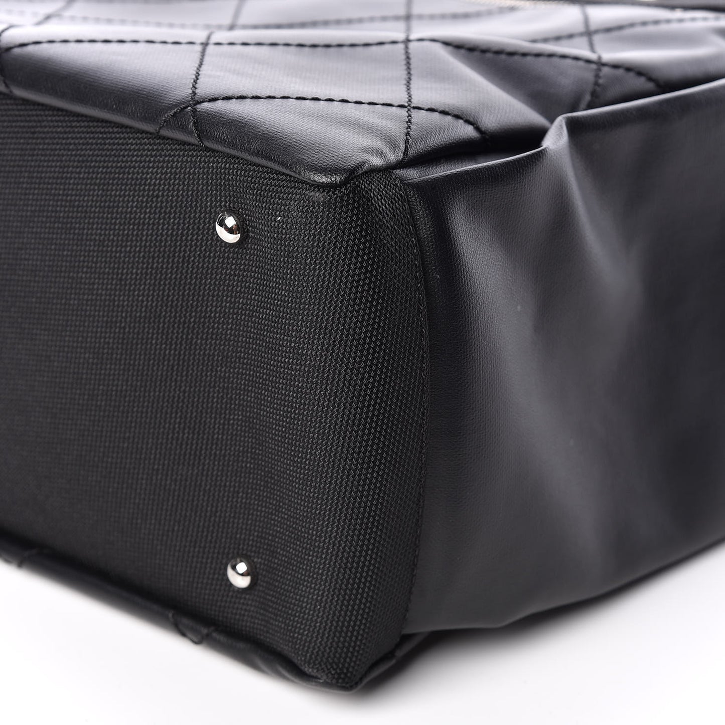 Coated Canvas Quilted Large Paris Biarritz Tote Black