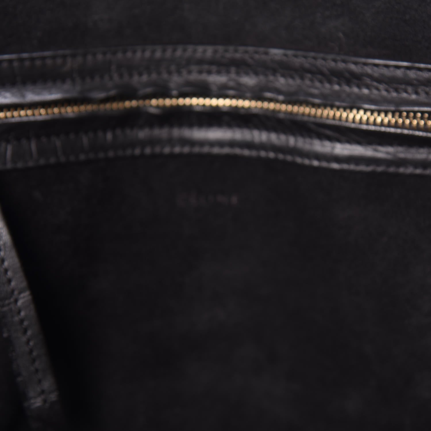 Celine Crocodile Embossed Calfskin Medium Phantom Luggage Black 9 of 17