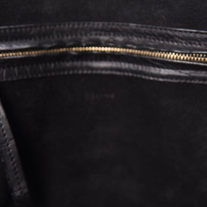 Celine Crocodile Embossed Calfskin Medium Phantom Luggage Black 9 of 17