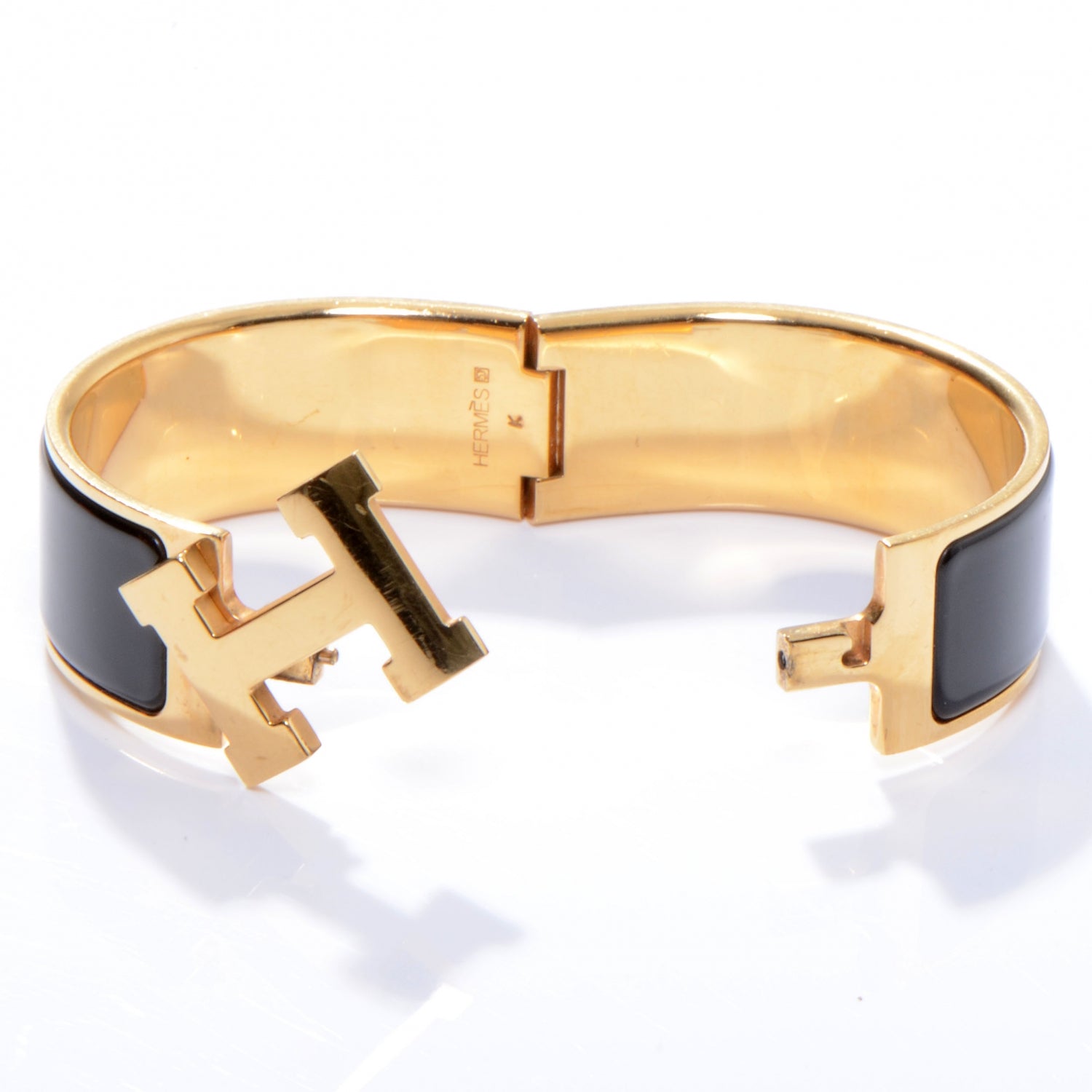 Hermes Enamel Wide Clic Clac H Bracelet PM Black 3 of 5