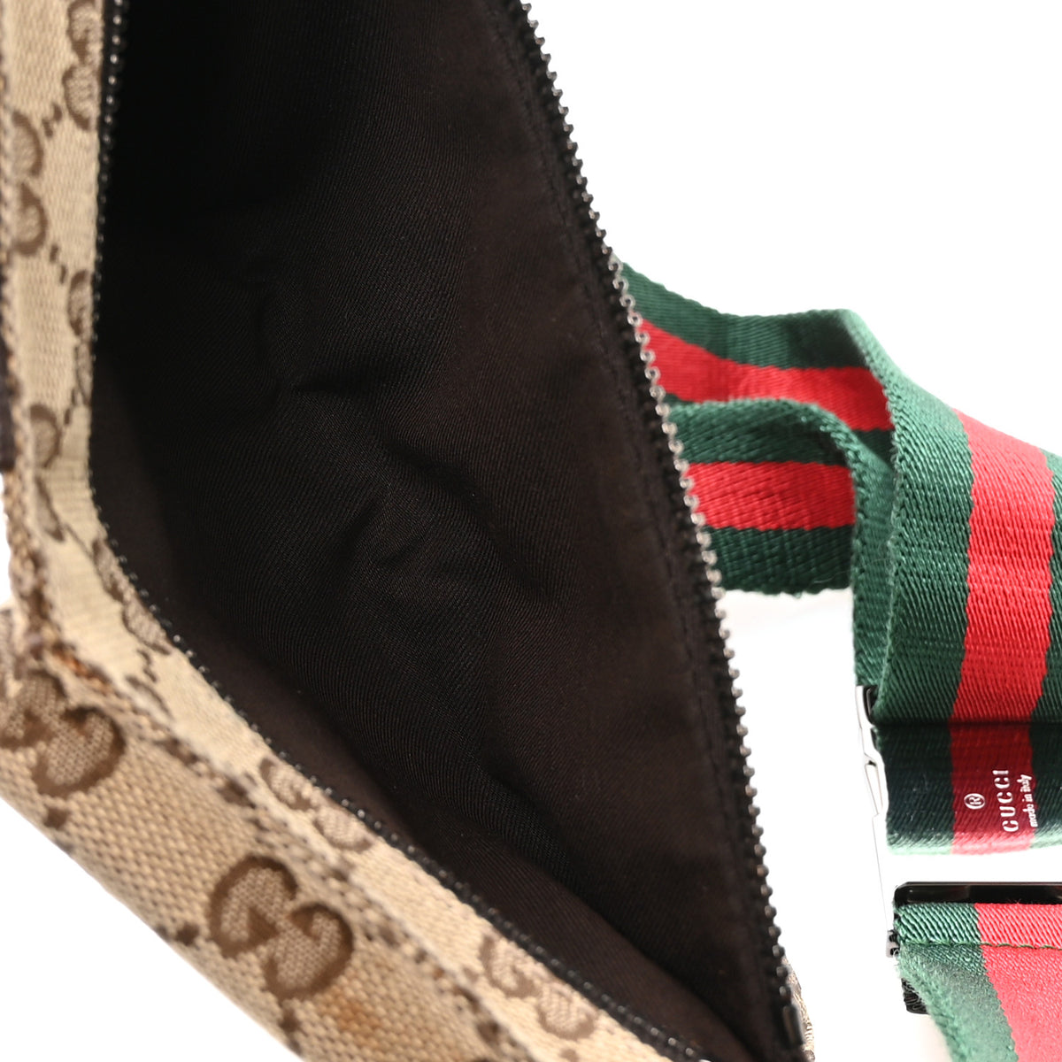 Monogram Web Belt Bag Dark Brown