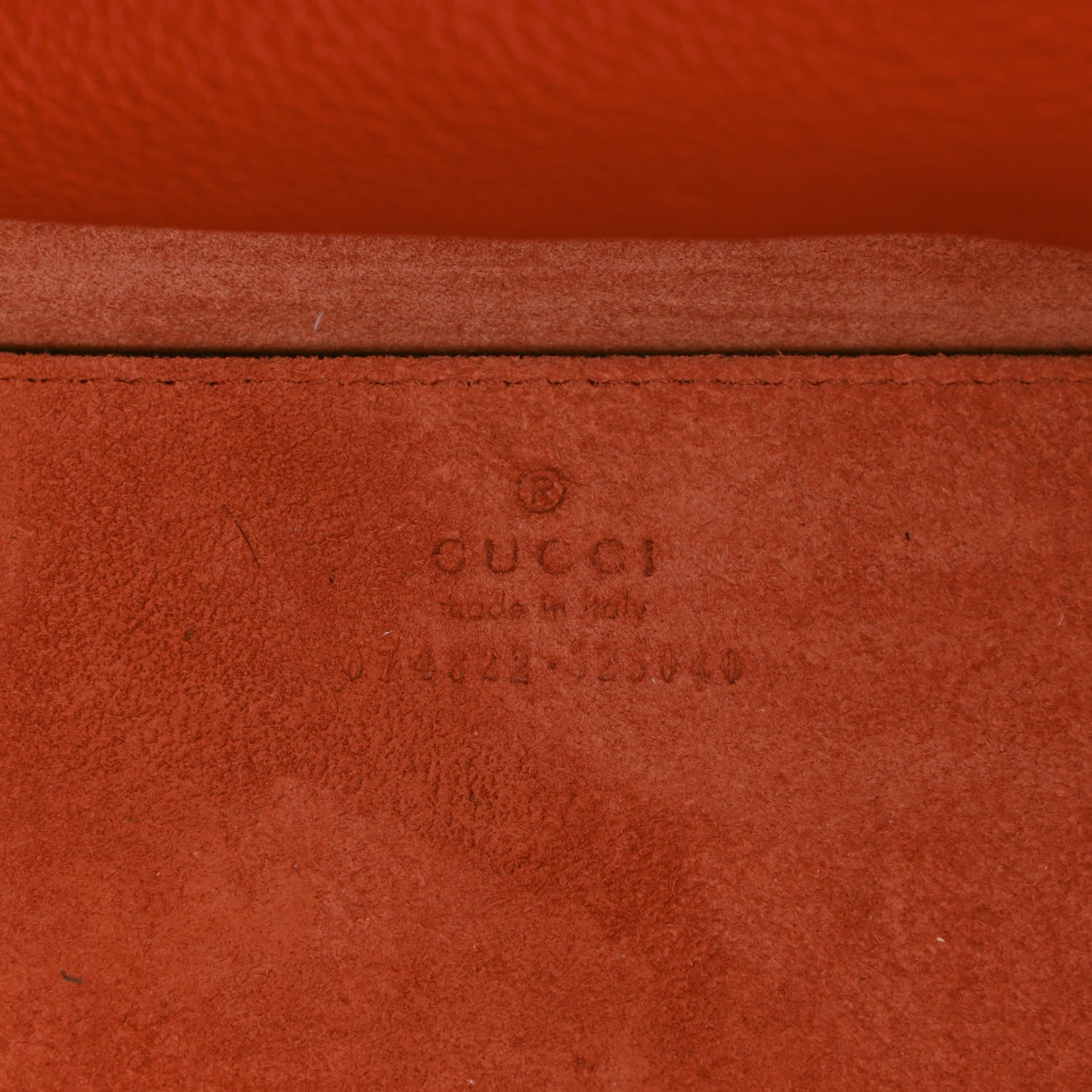 Gucci Pebbled Calfskin Small Logo Tote Deep Orange 5 of 11