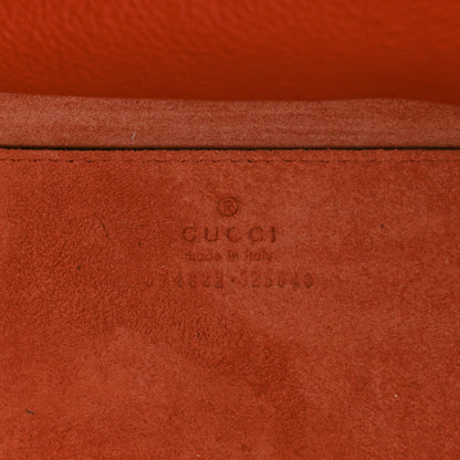 Gucci Pebbled Calfskin Small Logo Tote Deep Orange 5 of 11