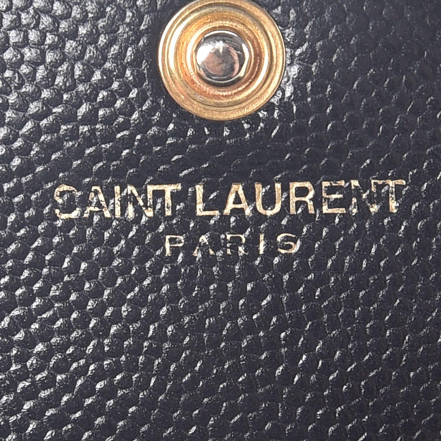 Saint Laurent Grain De Poudre Matelasse Chevron Monogram Chain Wallet Black 5 of 7