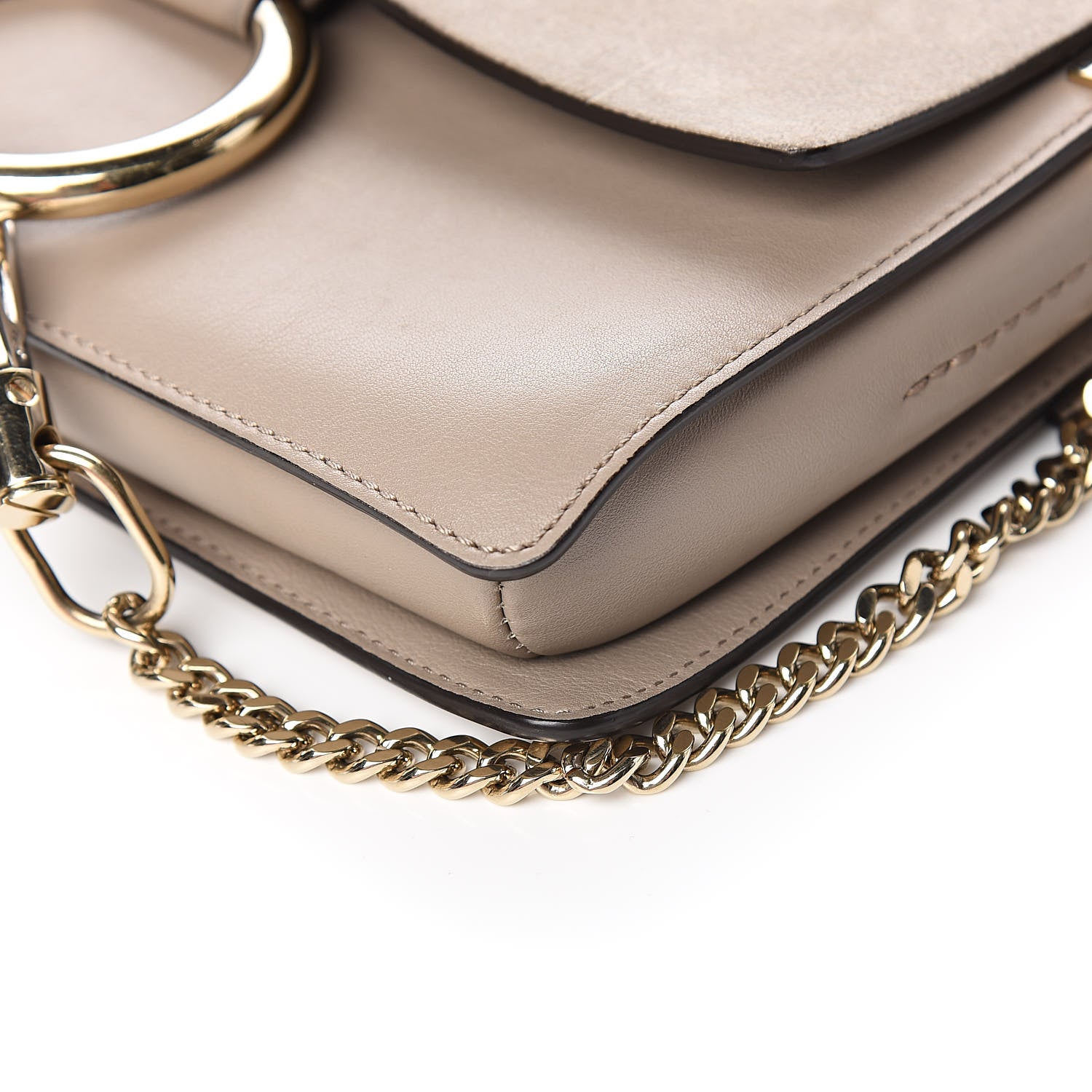 Chloe Suede Calfskin Small Faye Shoulder Bag Motty Grey 8 of 10
