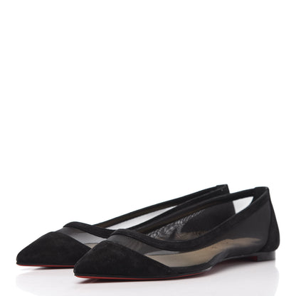 Christian Louboutin Veau Velours Rete Galativi Flats 37 Black 3 of 8