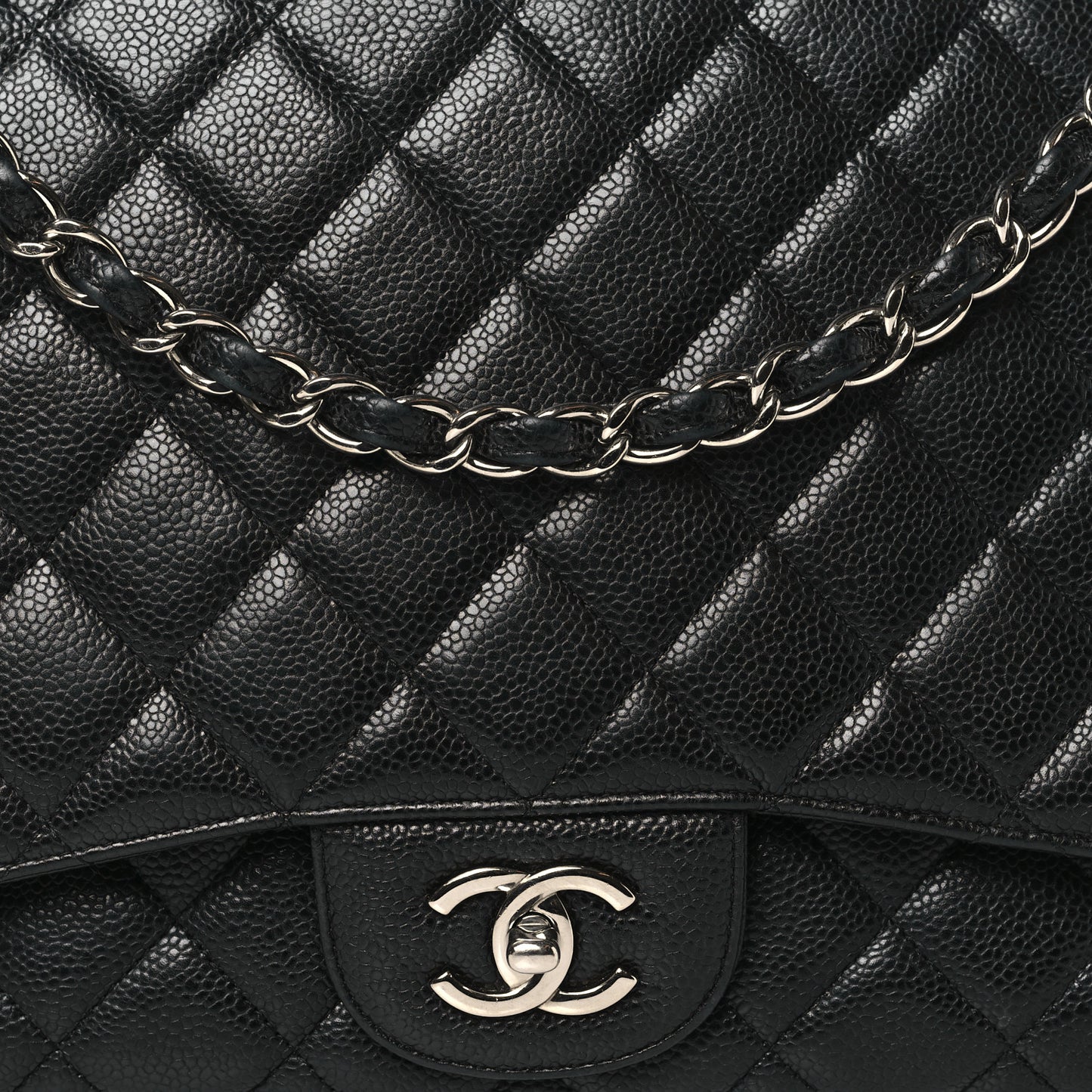 Caviar Quilted Maxi Single Flap Black