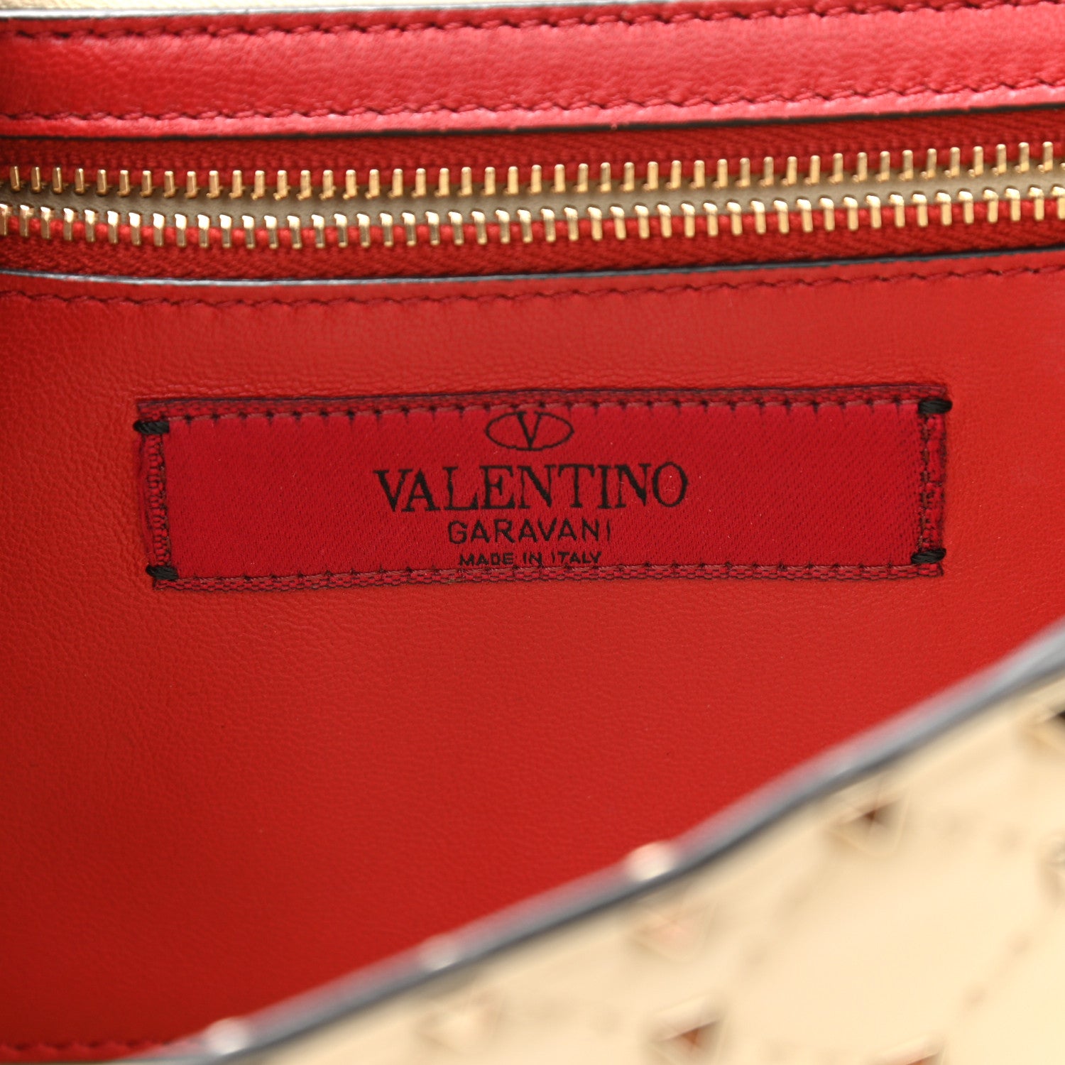 Valentino Garavani Nappa Rockstud Spike Wallet on Chain Light Ivory 7 of 12