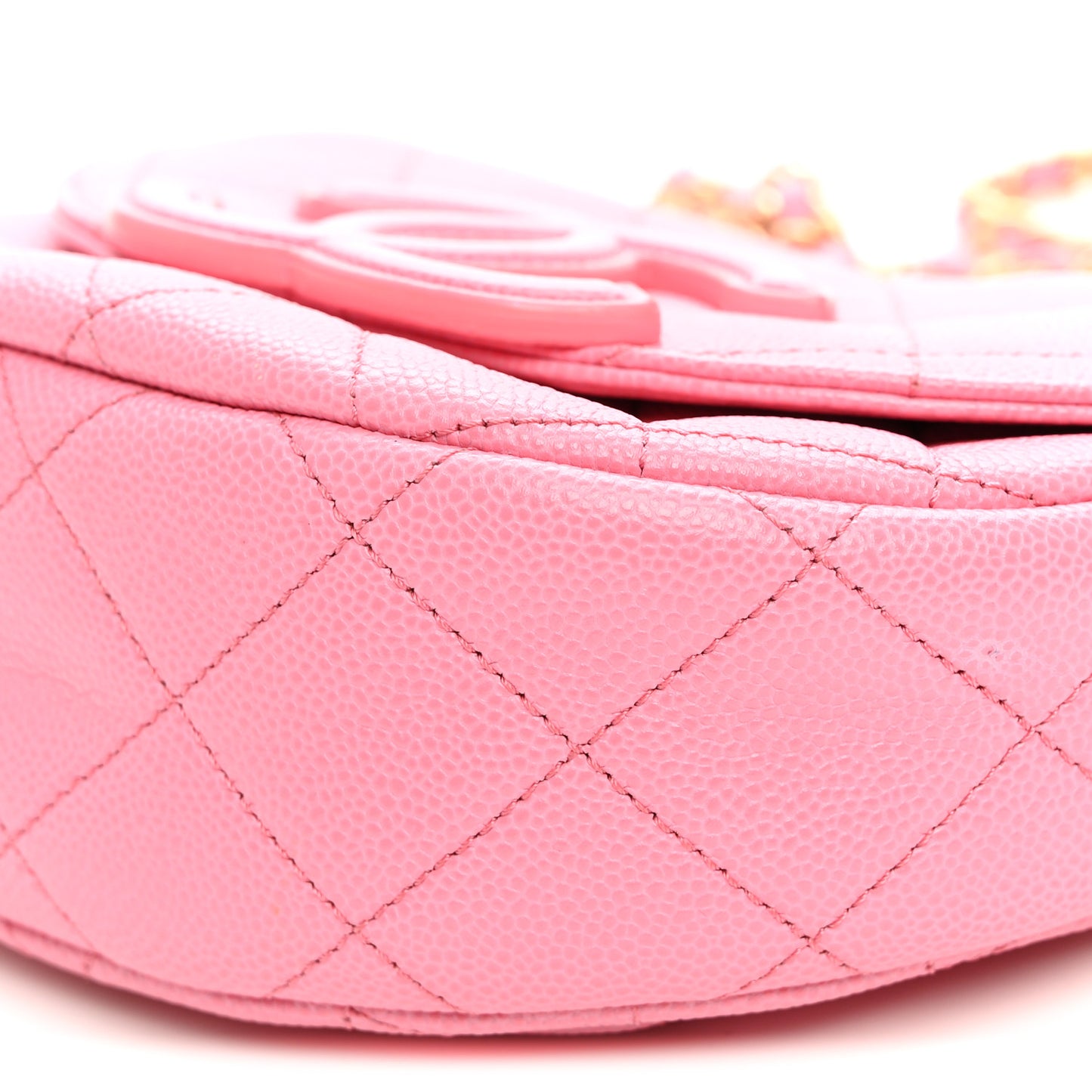 Caviar Quilted Mini Messenger Flap Light Pink
