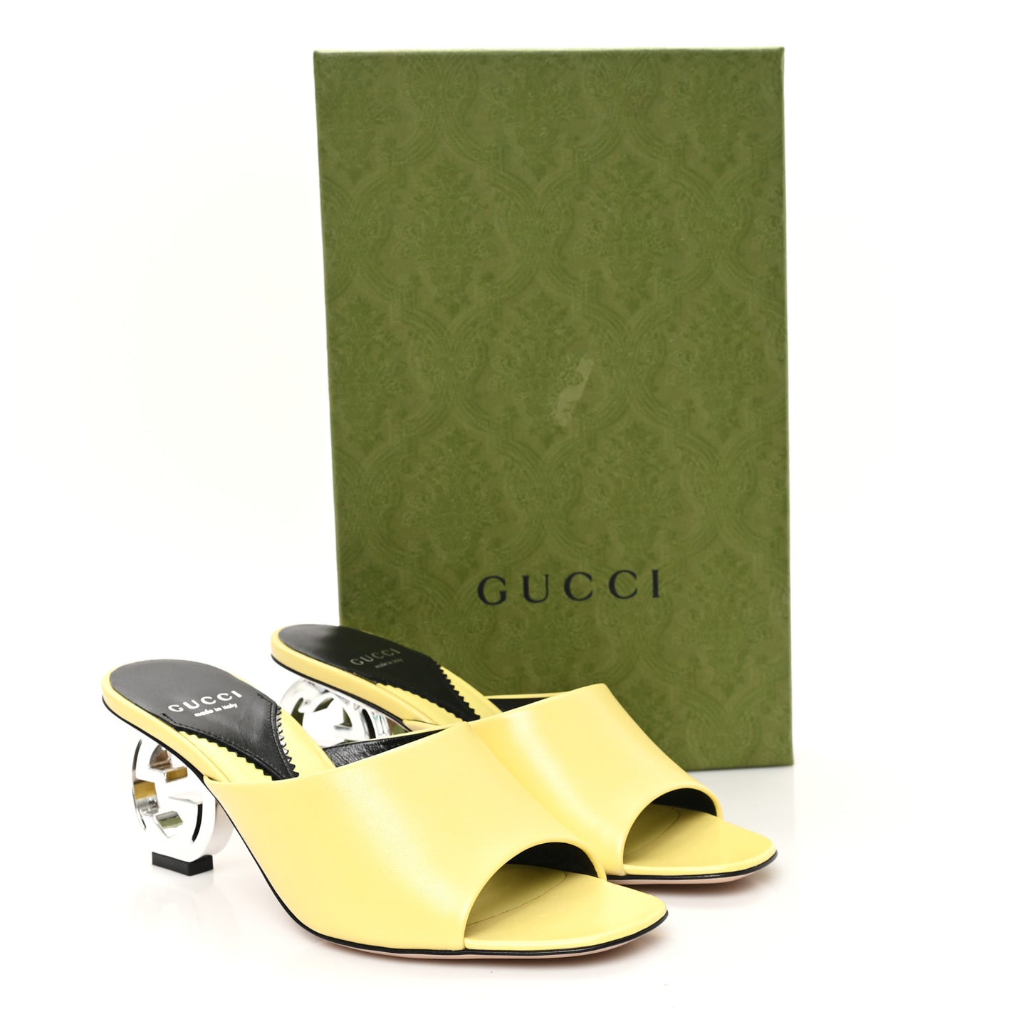 Malaga Kid Interlocking G Sandals 38 Banana