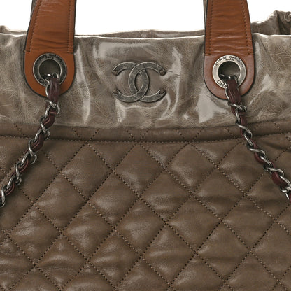 Chanel Iridescent Calfskin Quilted Small In The Mix Tote Khaki 8 of 14
