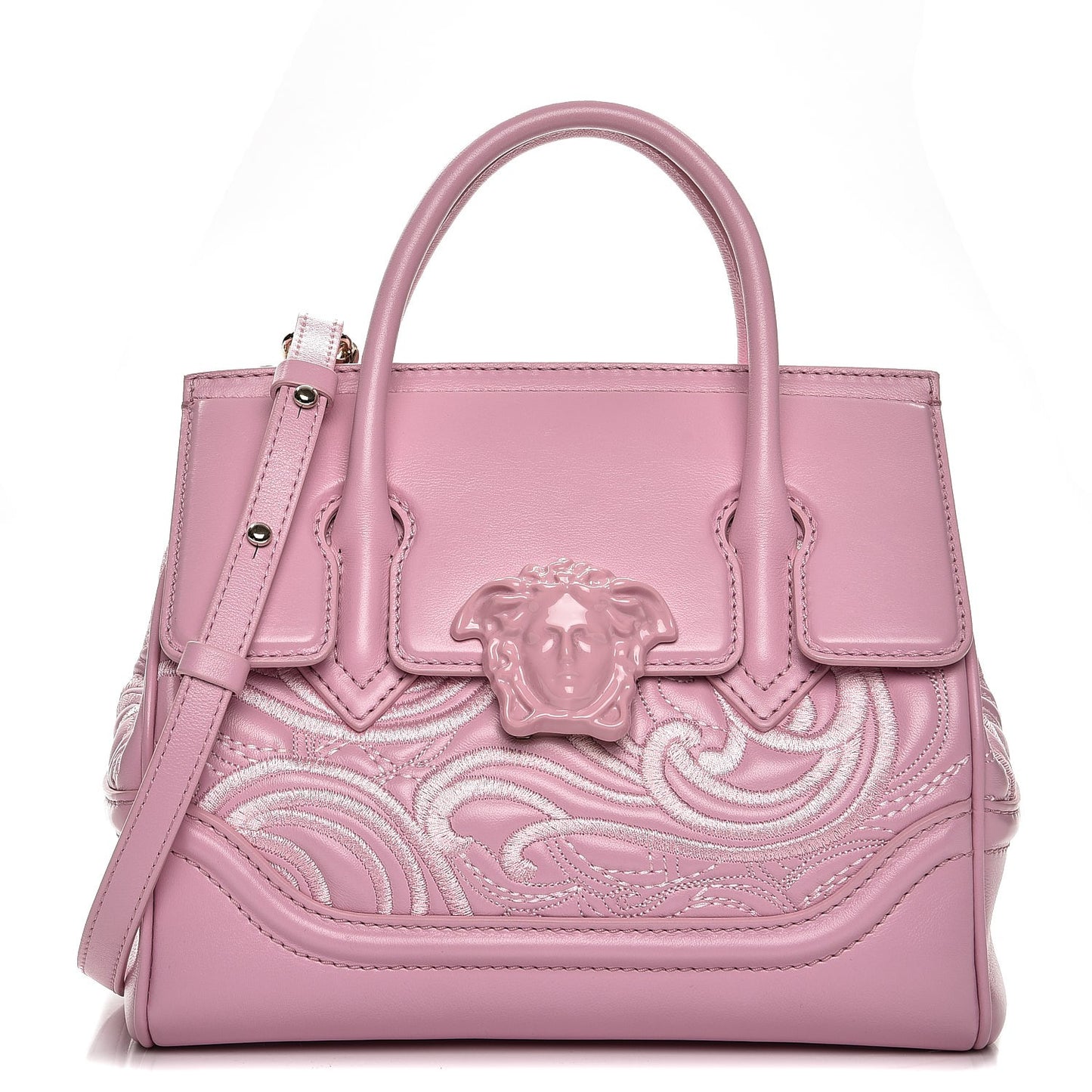 Calfskin Embroidered Medium Baroque Palazzo Empire Bag Pink