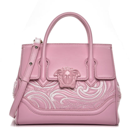 Versace Calfskin Embroidered Medium Baroque Palazzo Empire Bag Pink 1 of 9
