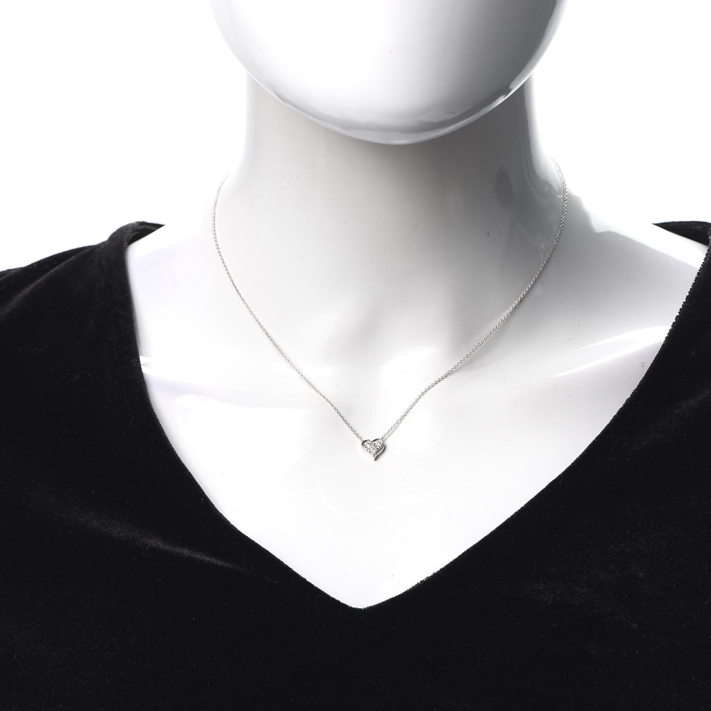 Platinum Diamond Heart Pendant Necklace