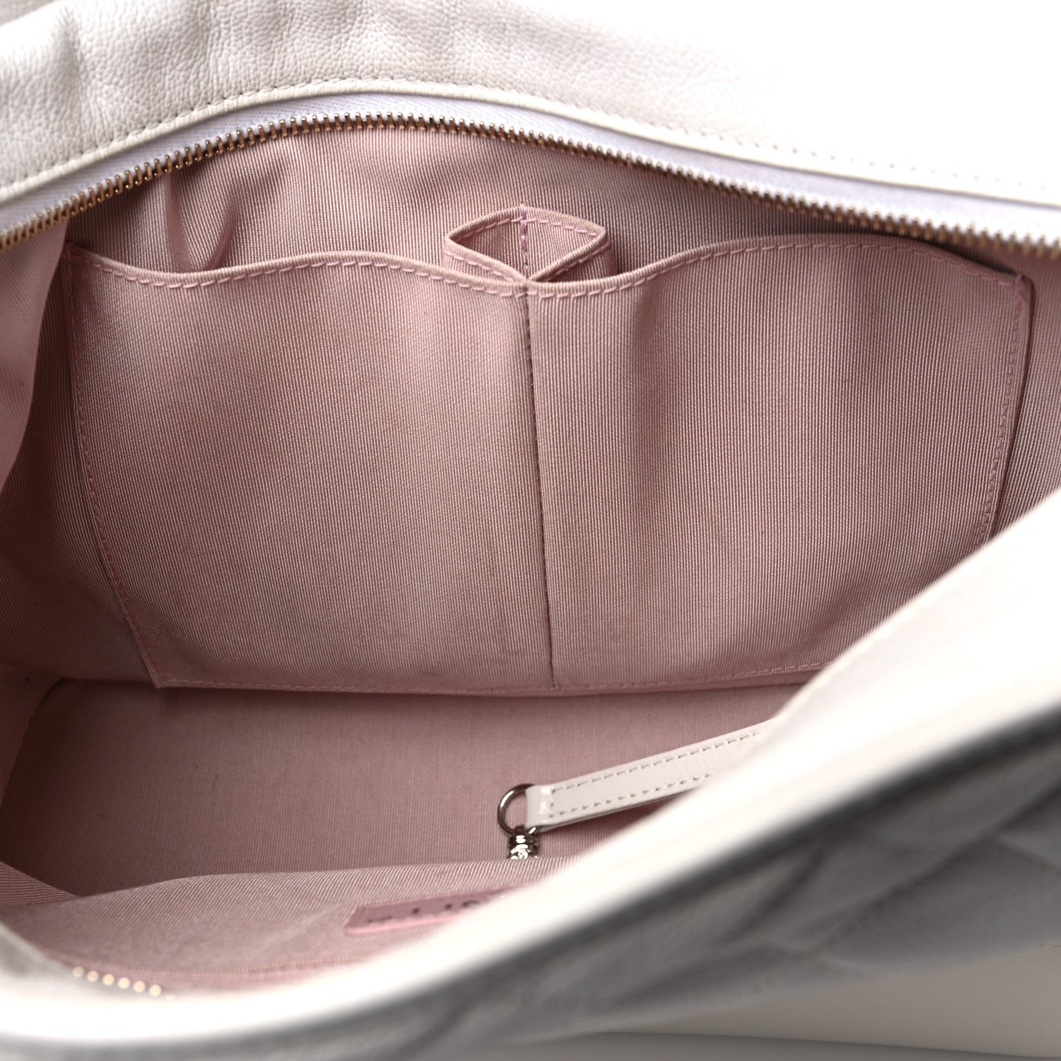 Chanel Patent Goatskin Quilted Medium Gabrielle Hobo White 13 of 15