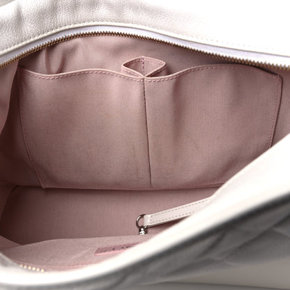 Chanel Patent Goatskin Quilted Medium Gabrielle Hobo White 13 of 15