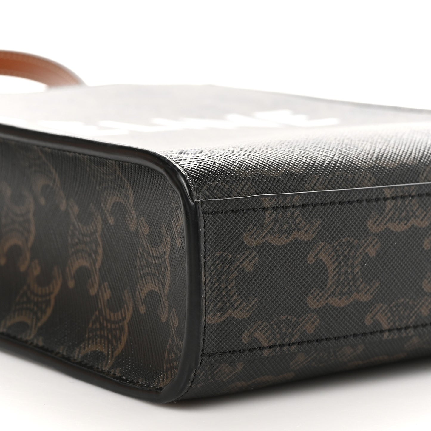 Triomphe Canvas Calfskin Mini Vertical Cabas Tan