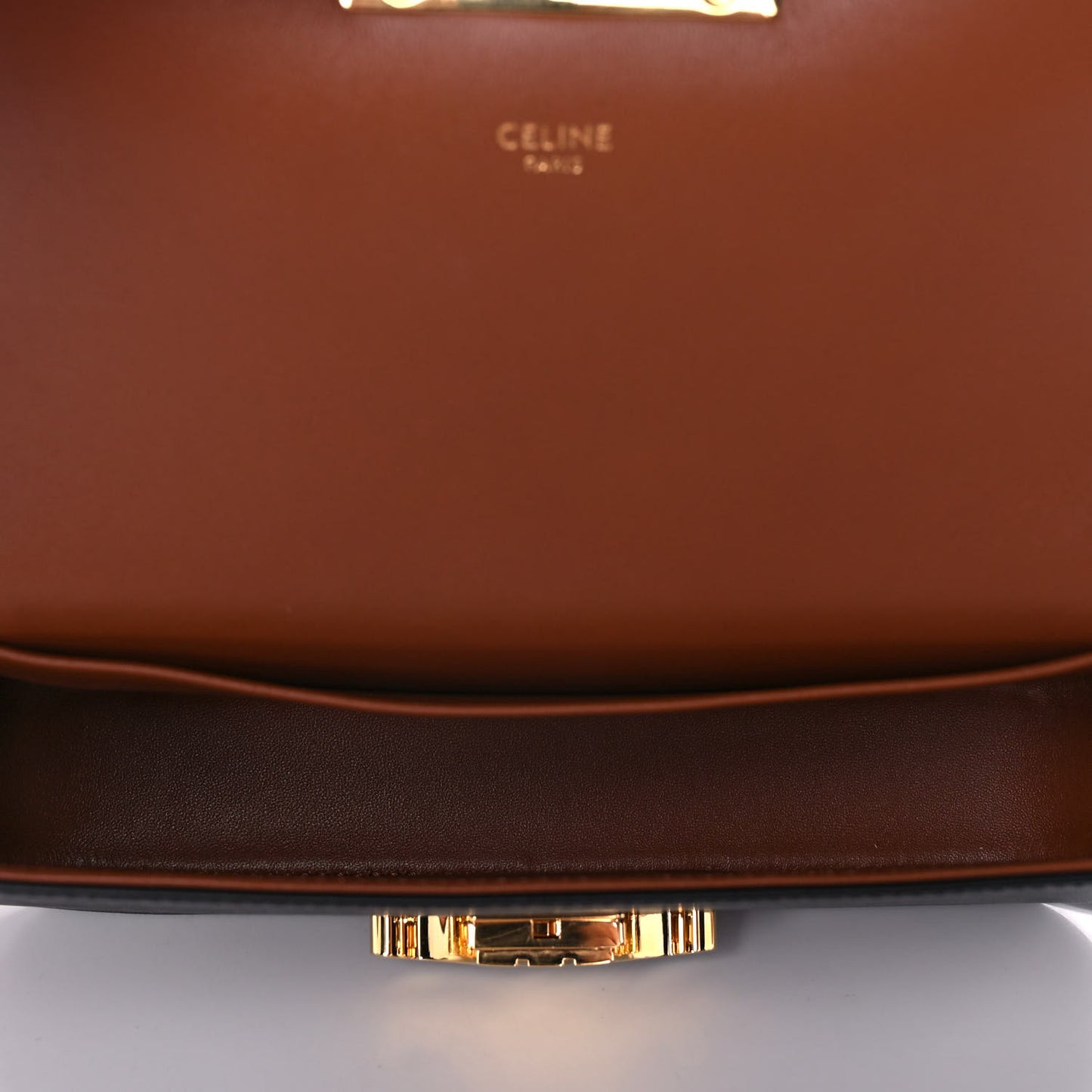 Canvas Calfskin Triomphe Shoulder Bag Tan