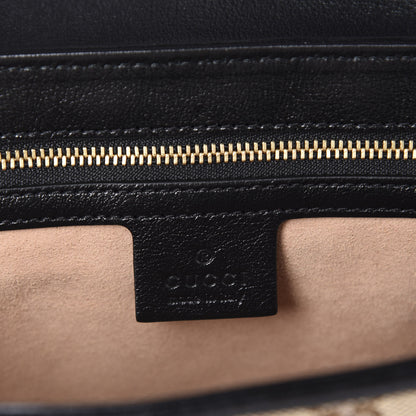 Gucci Monogram Matelasse Diagonal Small GG Marmont Shoulder Bag Beige Black 8 of 10