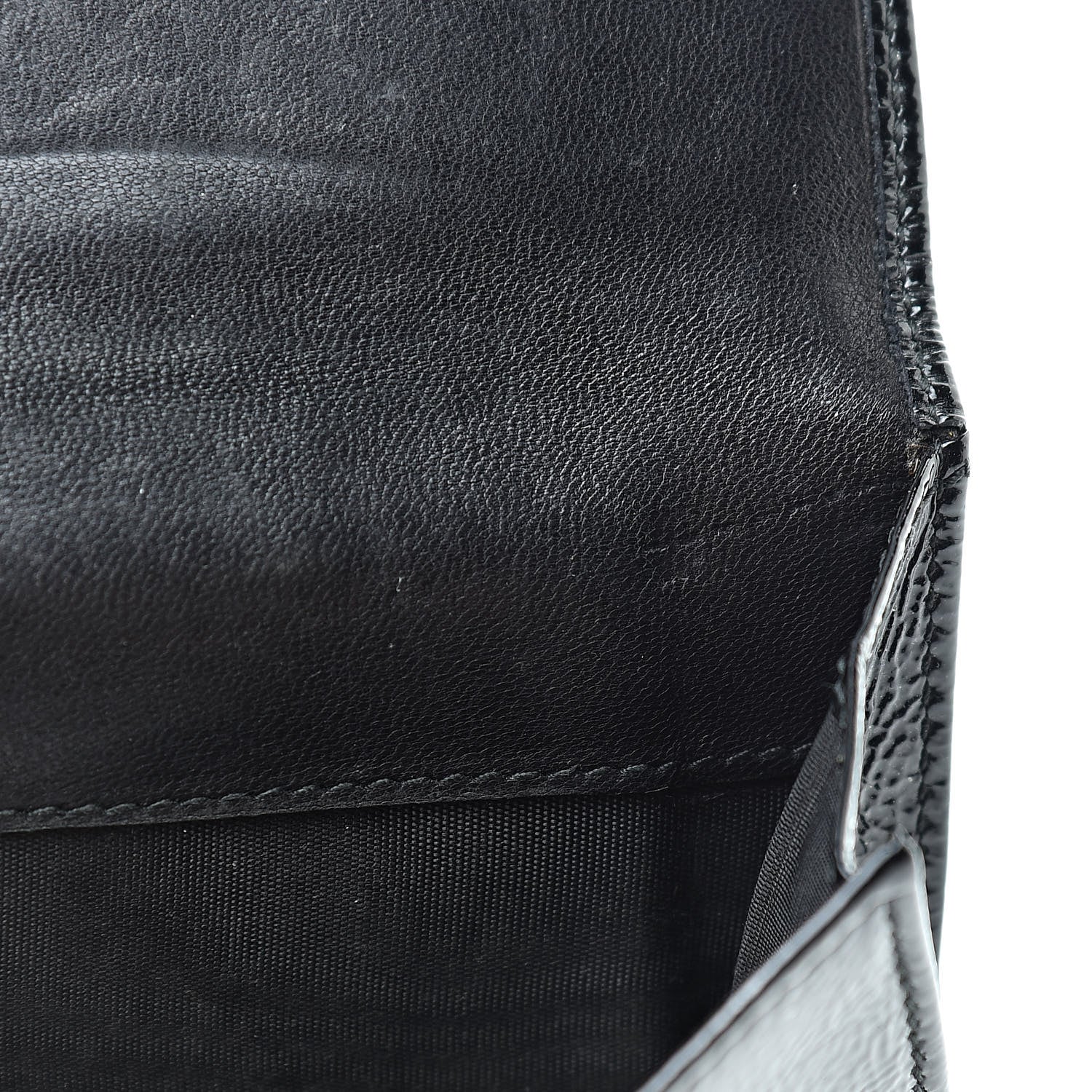 Saint Laurent Patent Y-Mail French Wallet Black 10 of 12