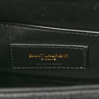 Saint Laurent Grain De Poudre Matelasse Monogram Medium Vicky Chain Bag Black 7 of 11