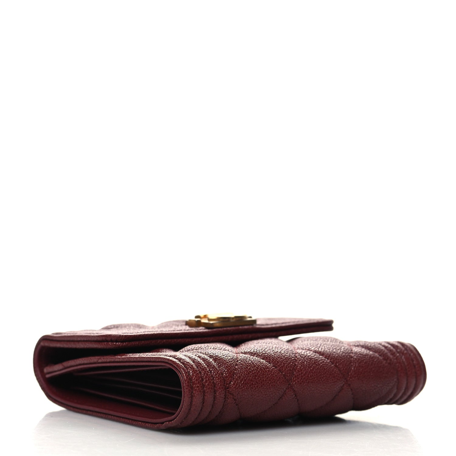 Chanel Caviar Quilted Compact Boy Wallet Burgundy 4 of 9