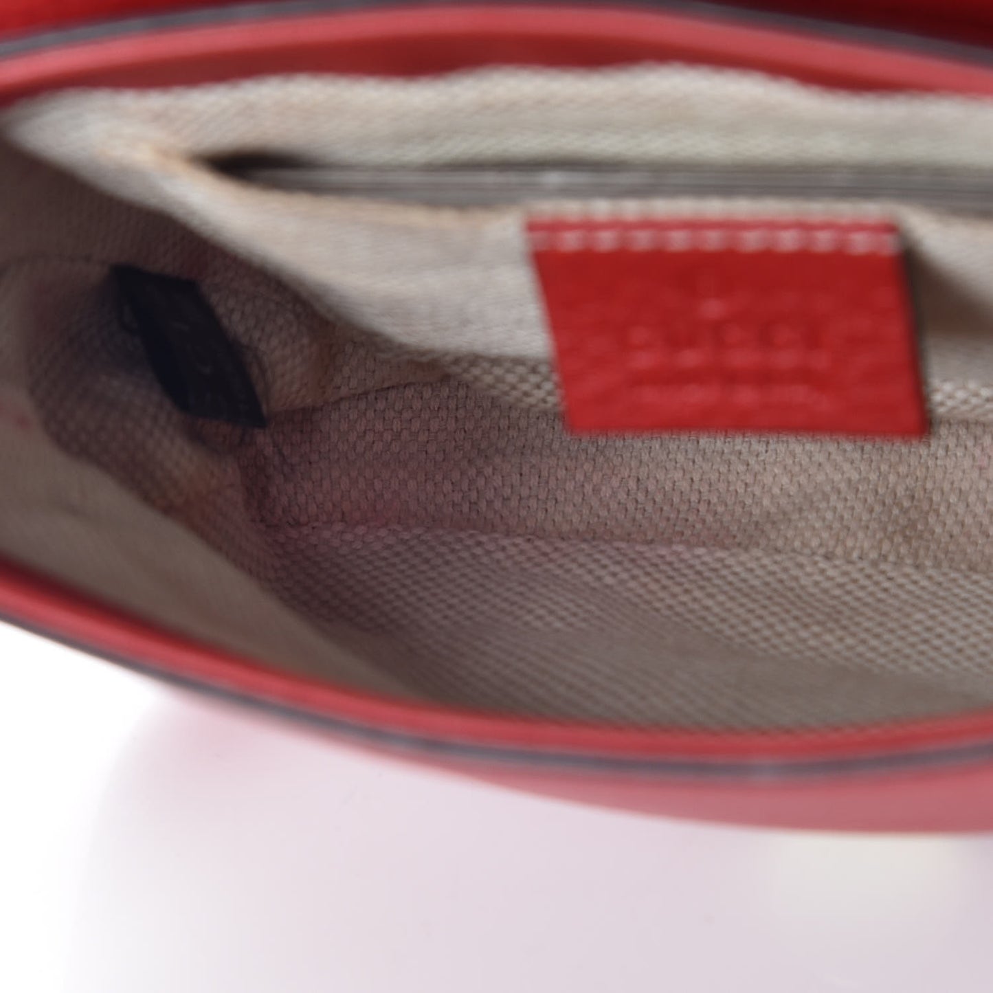 Pebbled Calfskin Small Soho Flap Crossbody Red
