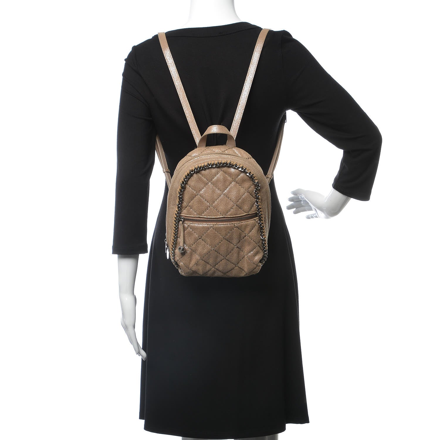 Stella McCartney Shaggy Deer Quilted Mini Falabella Backpack Taupe 2 of 13