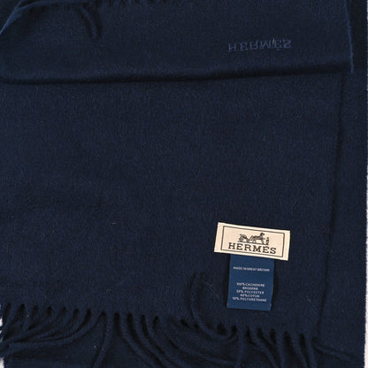 Hermes Cashmere Tigre Royal Brode Muffler Marine 3 of 3