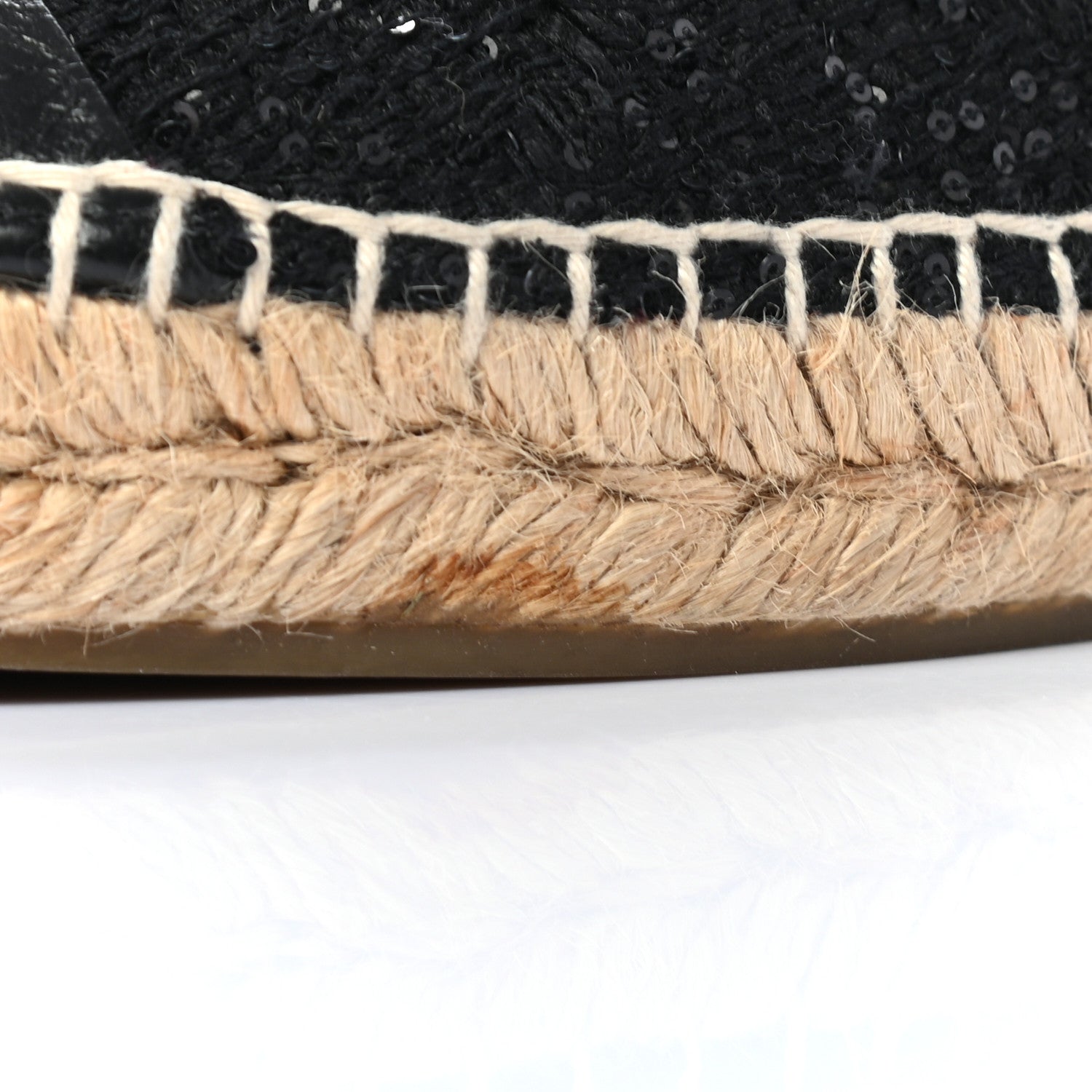 Chanel Tweed Patent Goatskin Sequin CC Espadrilles 36 Black 10 of 10