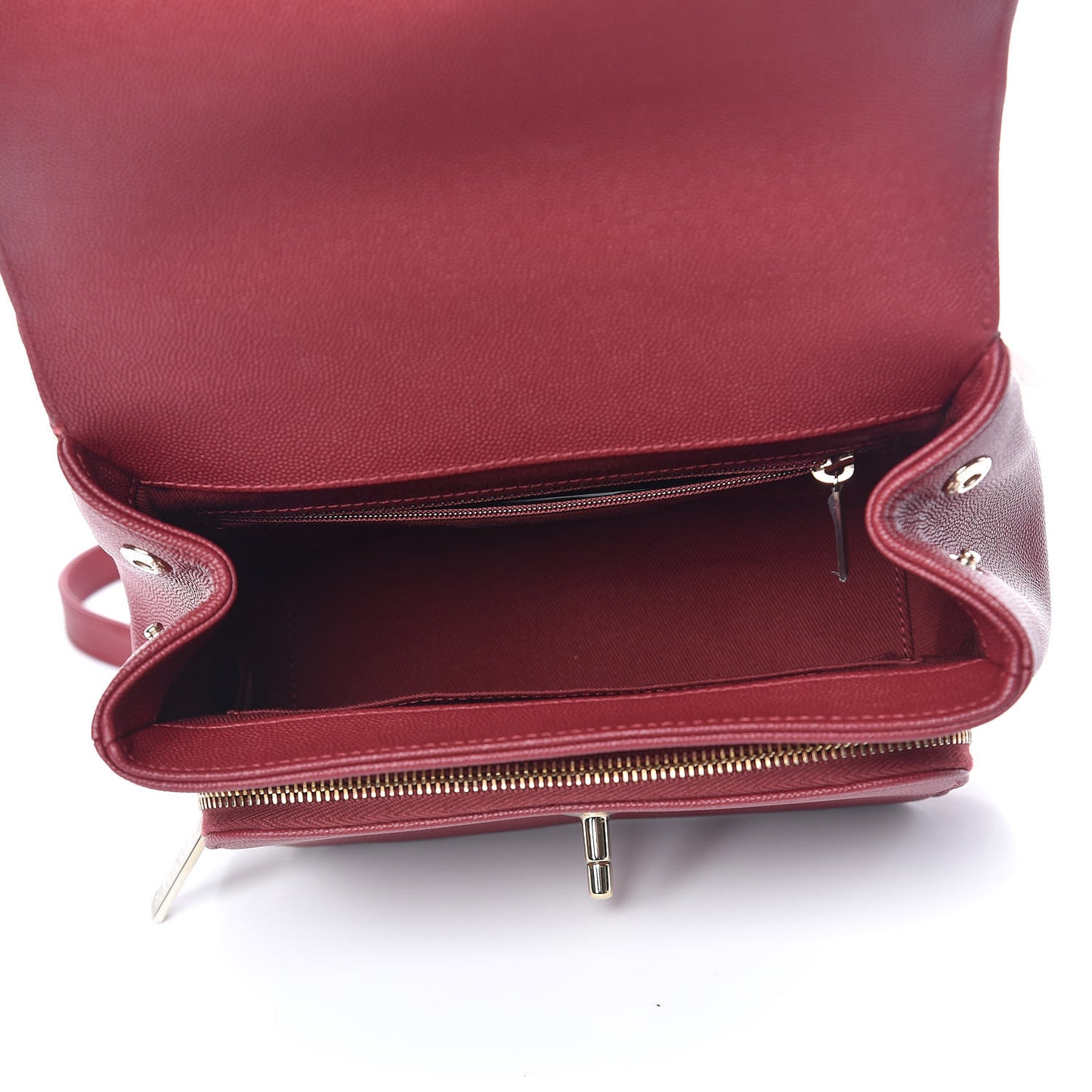 Caviar Quilted Medium Business Affinity Flap Burgundy