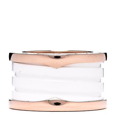 Bulgari 18K Rose Gold White Ceramic B.Zero1 Four-Band Ring 49 4.75 3 of 6