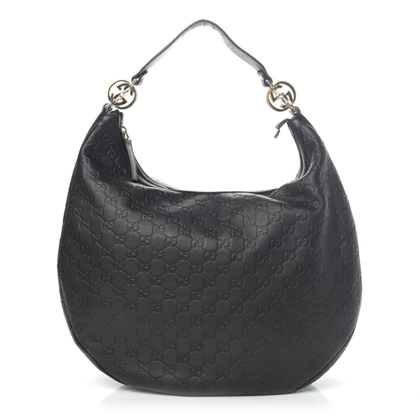 Guccissima Large GG Twins Hobo Black