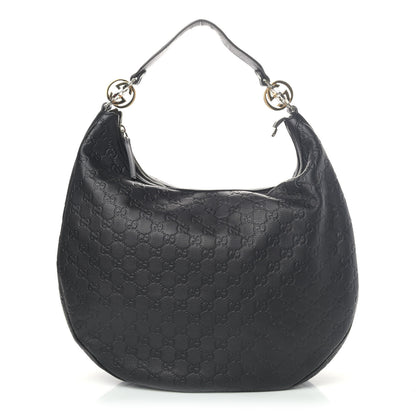 Gucci Guccissima Large GG Twins Hobo Black 1 of 4