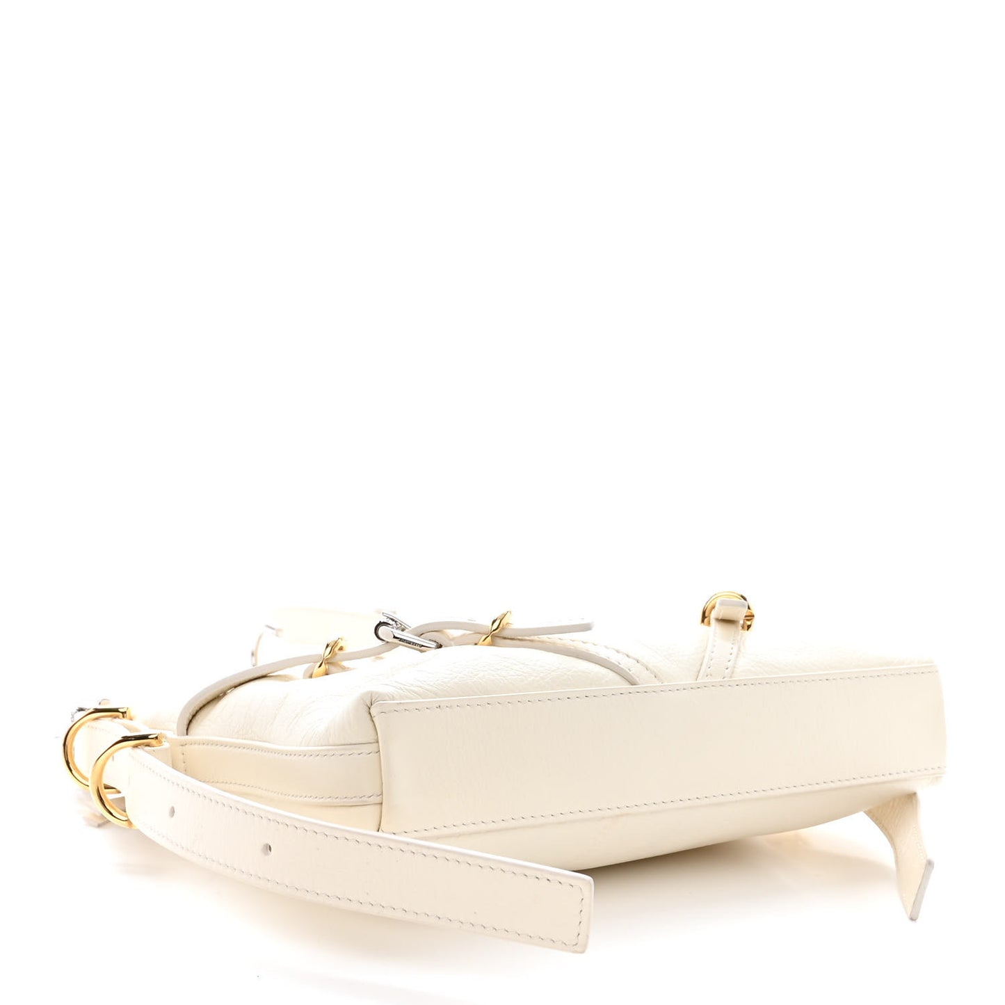 Tumbled Calfskin Mini Voyou Boyfriend Party Bag White