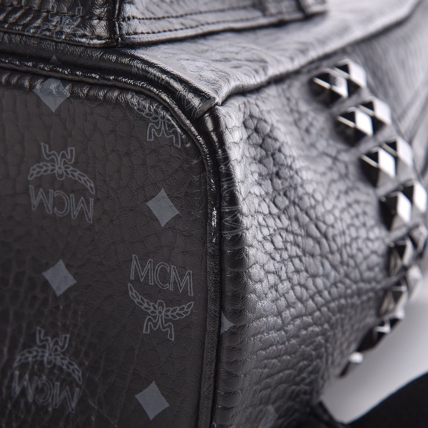 MCM Visetos Small Side Stud Stark Backpack Black 12 of 12