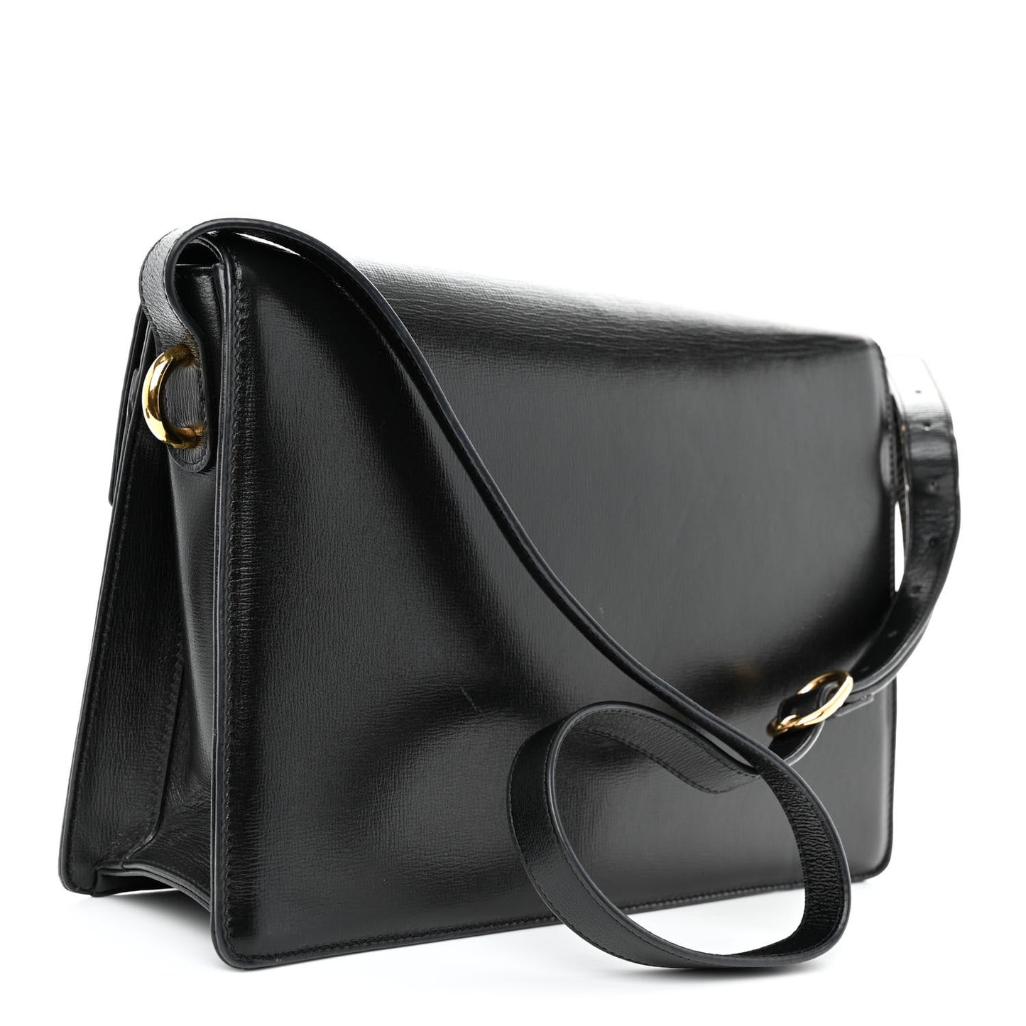 Textured Calfskin Medium Torchon GG Ring Shoulder Bag Black