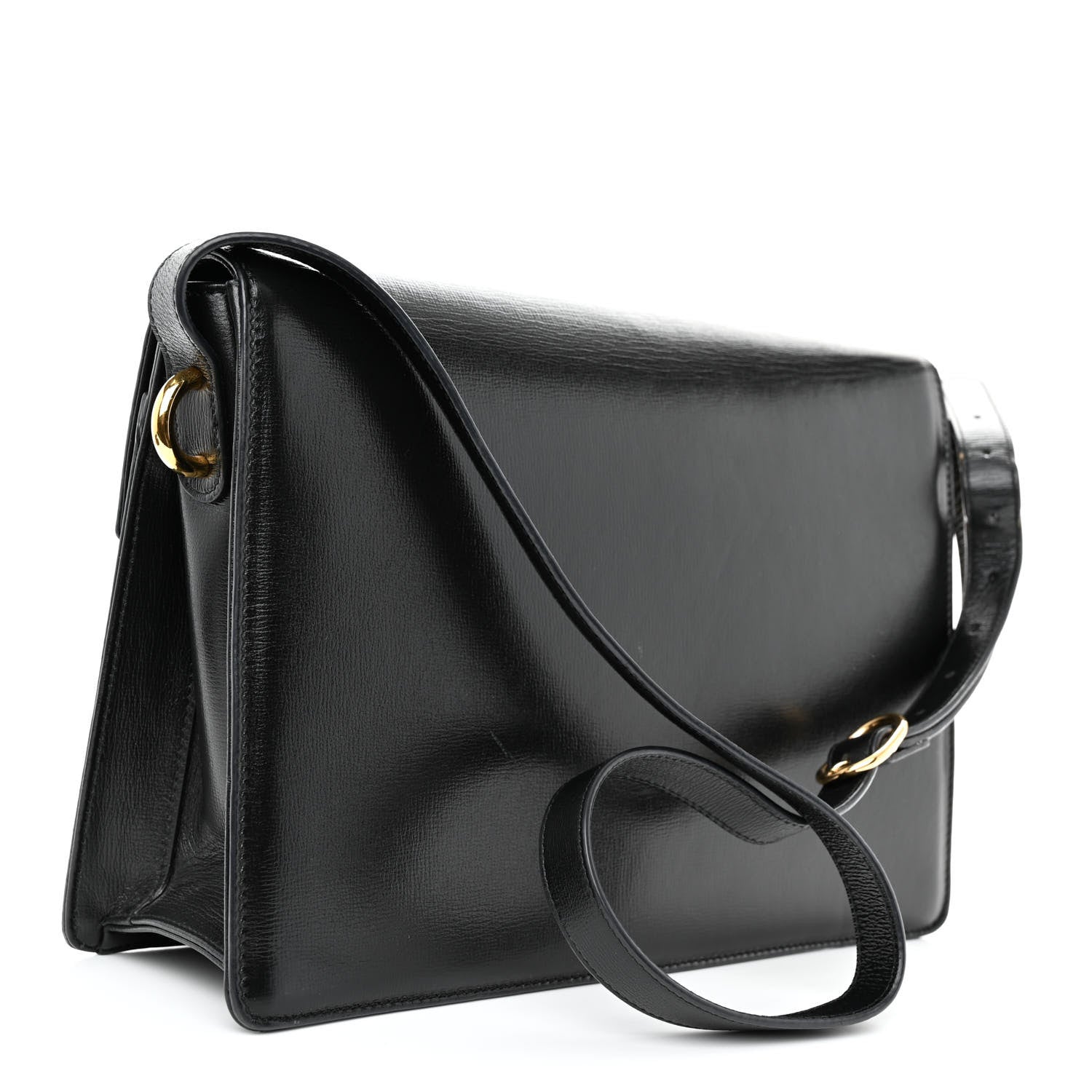 Gucci Textured Calfskin Medium Torchon GG Ring Shoulder Bag Black 3 of 11