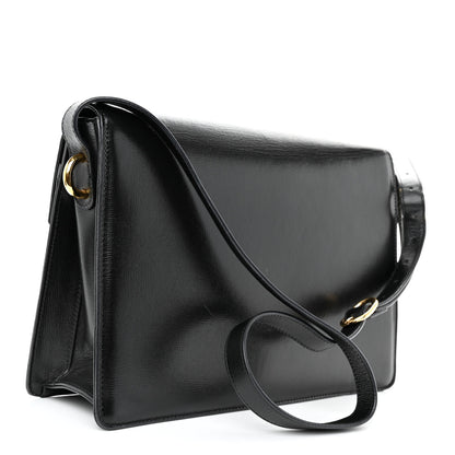 Gucci Textured Calfskin Medium Torchon GG Ring Shoulder Bag Black 3 of 11