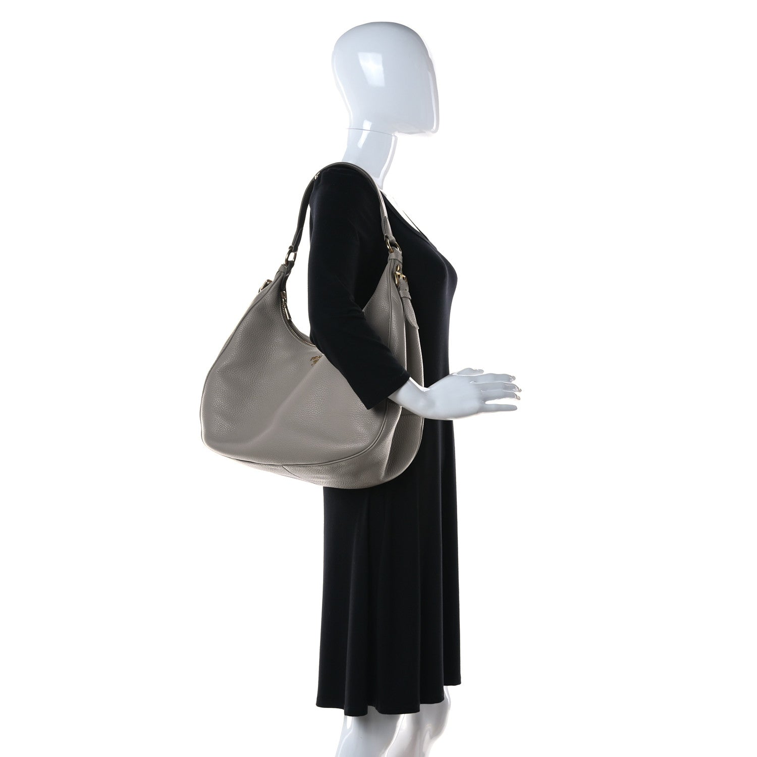 Prada Vitello Daino Hobo Pomice 2 of 14