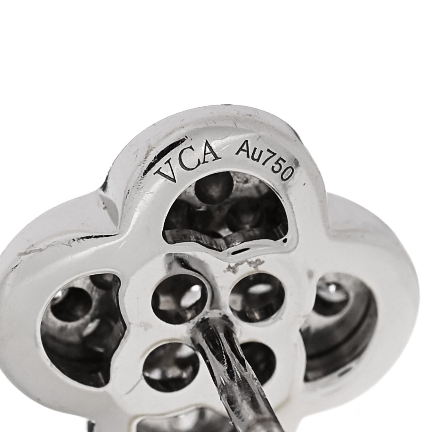 18K White Gold Diamond Pure Alhambra Earrings