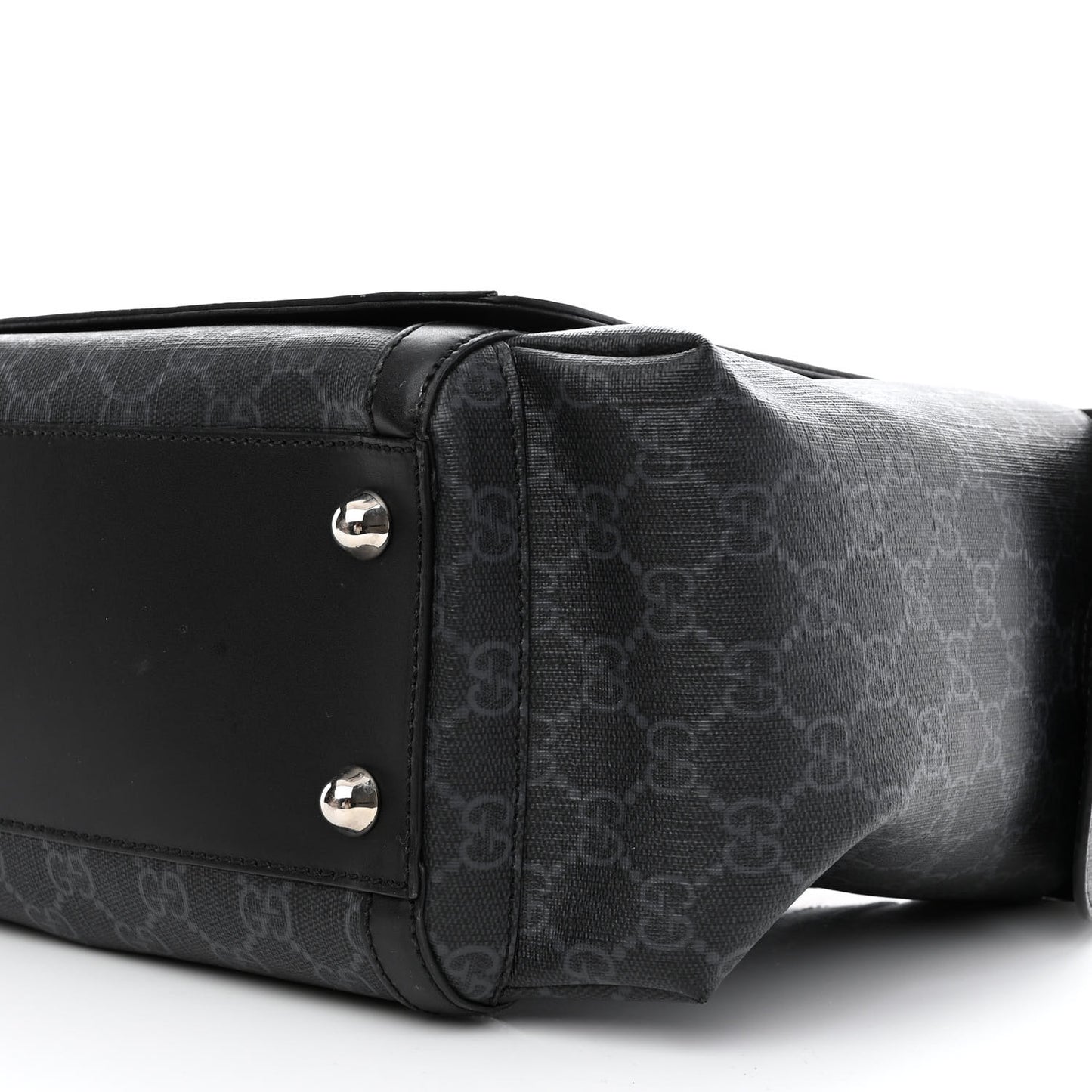 GG Supreme Monogram Web Messenger Diaper Bag Black Grey