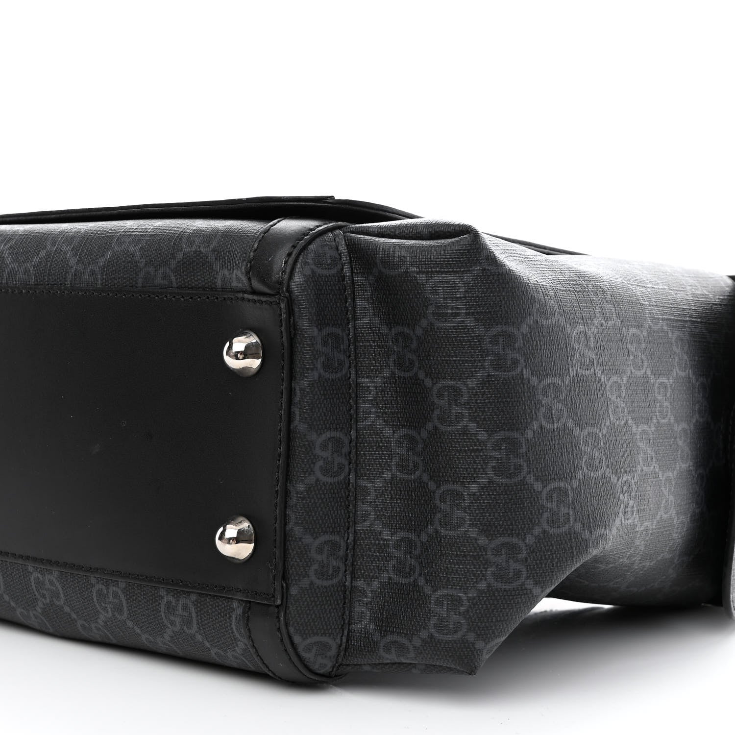 Gucci GG Supreme Monogram Web Messenger Diaper Bag Black Grey 10 of 10