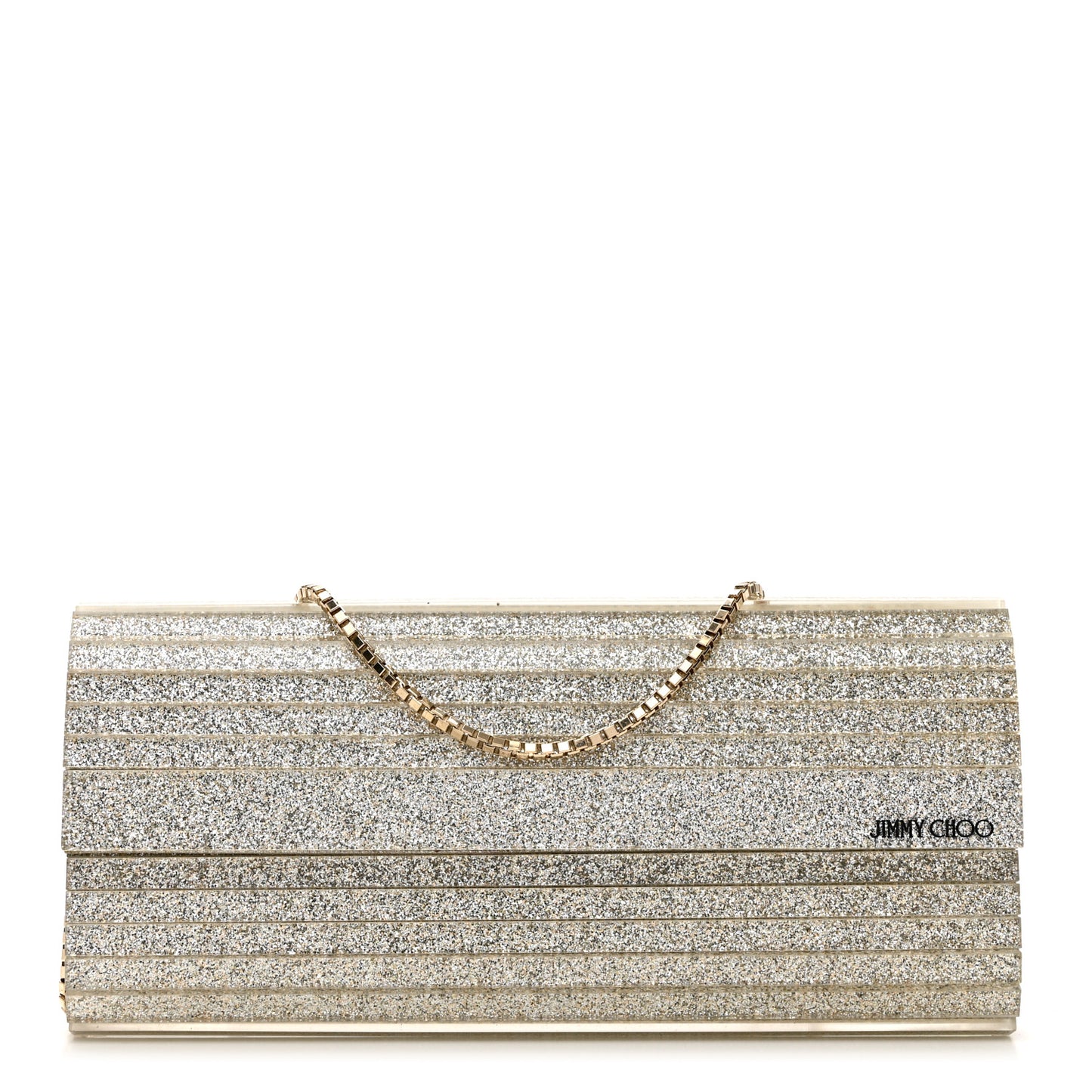 Acrylic Glitter Sweetie Clutch Champagne