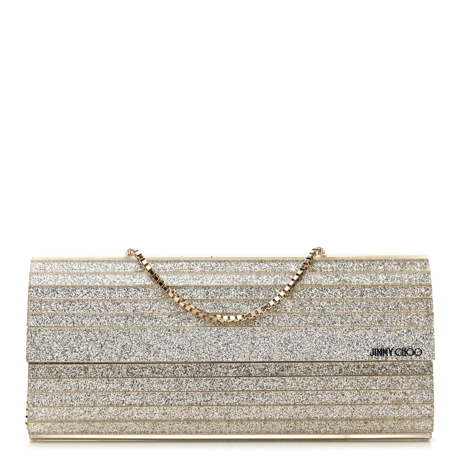 Jimmy Choo Acrylic Glitter Sweetie Clutch Champagne 1 of 8