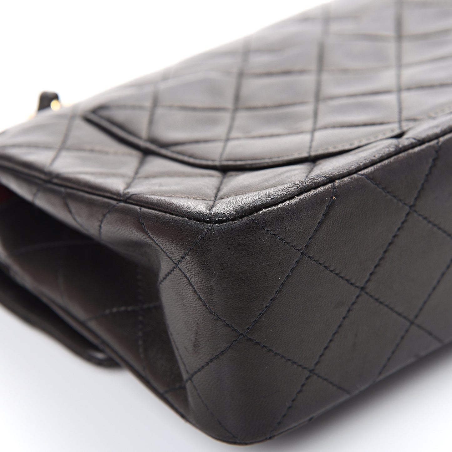 Lambskin Quilted Small Double Flap Black