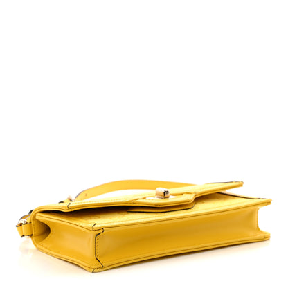 Gucci GG Monogram Scratch Lux Calfskin Mini Luce Shoulder Bag Yellow 4 of 9