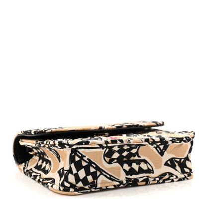 Chanel Canvas Check Flag Printed CC Clutch With Chain Beige Multicolor 4 of 11